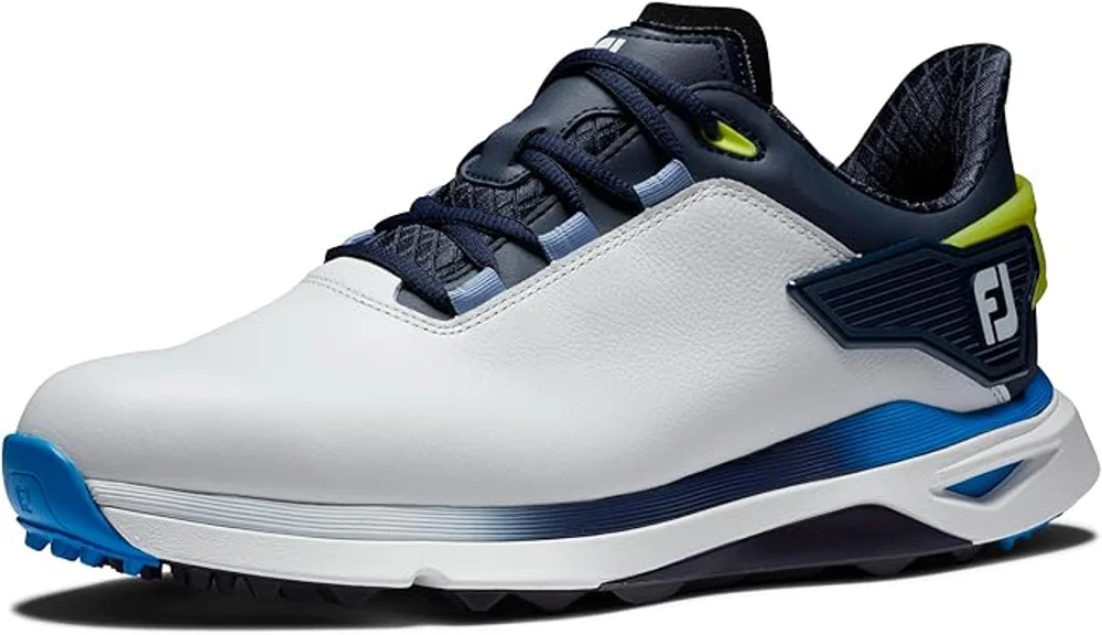 FootJoy Pro SLX men's golf shoe in white and navy colorway