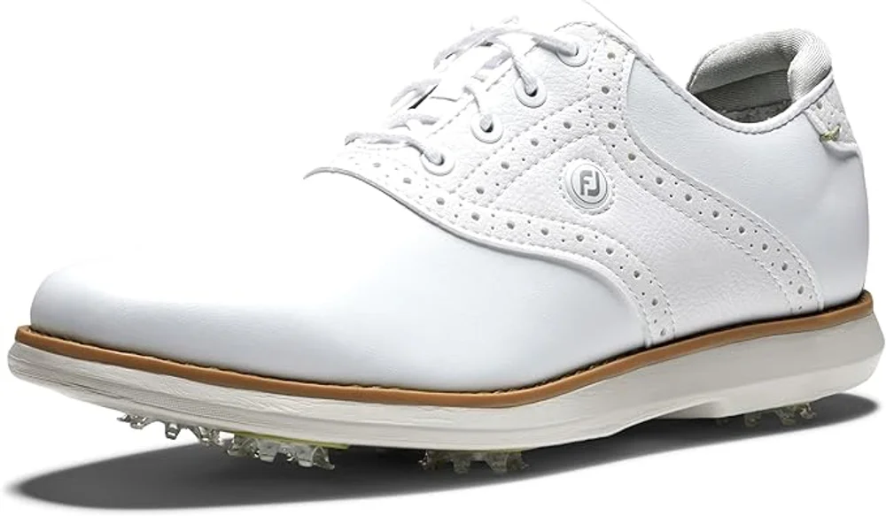 FootJoy Traditions women's golf shoe in white and pink colorway