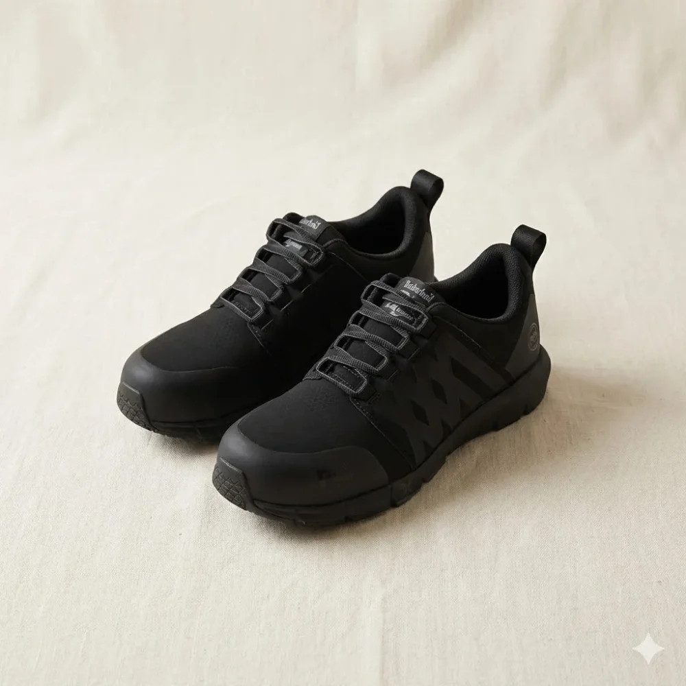 Timberland PRO Radius composite toe work shoe in black and gray